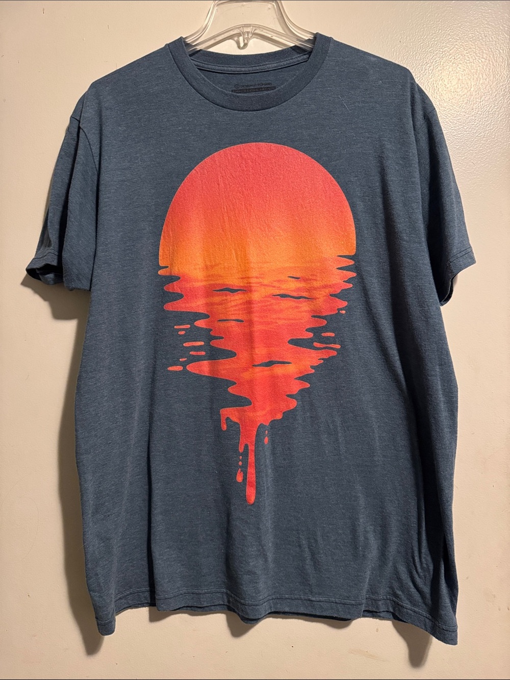 Men's Short-Sleeve Graphic Tee in Slate Blue with Sunset Print